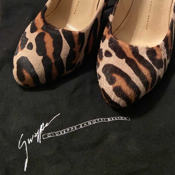 Giuseppe Zanotti Heels Leopard Print Pony Hair Stiletto EU 39 w/protect sole! - Picture 3 of 6